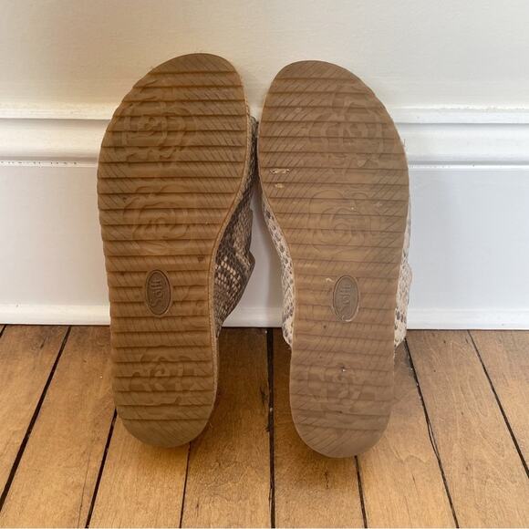 Soft Breeze Snake Print Three Buckle Espadrilles Wedge Sandals 8.5 - Picture 9 of 9